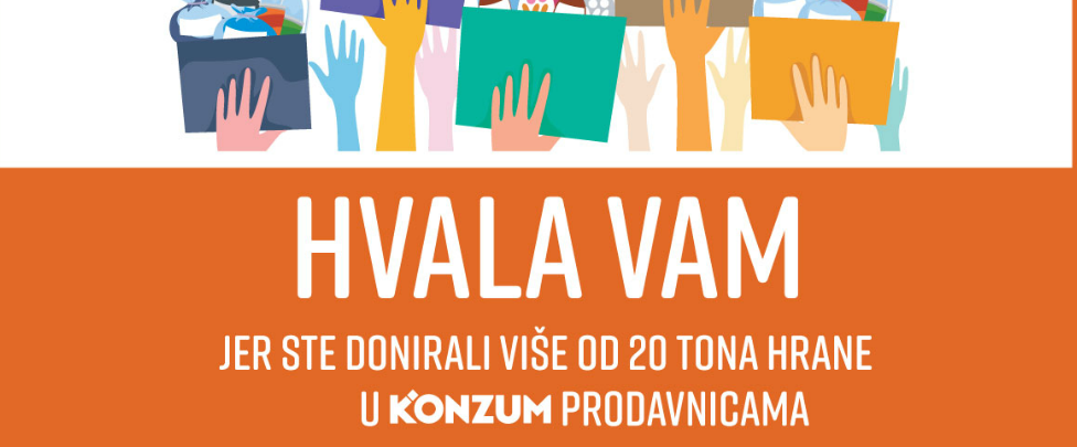 Konzumovi kupci donirali više od 20 tona hrane za pomoć socijalno ugroženom stanovništvu