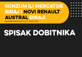 Spisak dobitnika - Konzum ili Mercator biraj i NOVI RENAULT AUSTRAL điraj!