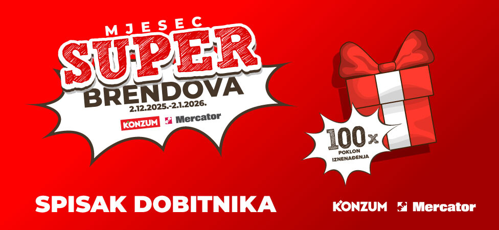 Spisak dobitnika - Mjesec SUPER BRENDOVA